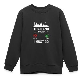 Thaïlande Langue thaïlandaise - Sweat Premium enfant bio - noir - Devant - AI Model Kid Female (0cm)