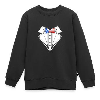 4 juillet Couleurs nationales Fête nationale des États-Unis - Sweat Premium enfant bio - noir - Devant - AI Model Kid Female (0cm)
