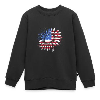 4 juillet Couleurs nationales Fête nationale des États-Unis - Sweat Premium enfant bio - noir - Devant - AI Model Kid Female (0cm)