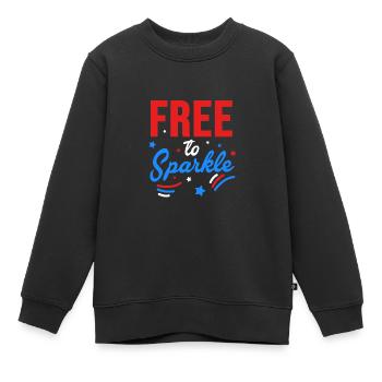 4 juillet Couleurs nationales Fête nationale des États-Unis - Sweat Premium enfant bio - noir - Devant - AI Model Kid Female (0cm)