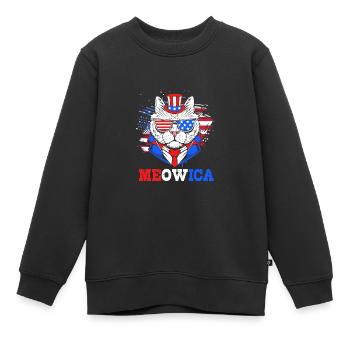 4 juillet Couleurs nationales Fête nationale des États-Unis - Sweat Premium enfant bio - noir - Devant - AI Model Kid Female (0cm)