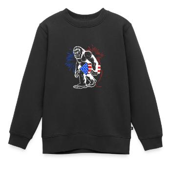4 juillet Couleurs nationales Fête nationale des États-Unis - Sweat Premium enfant bio - noir - Devant - AI Model Kid Female (0cm)