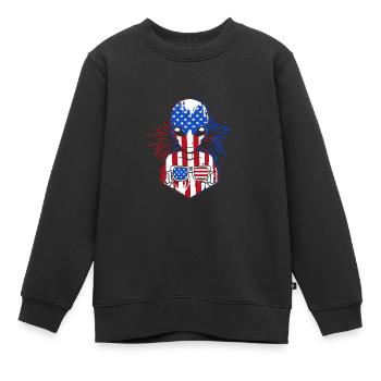 Vierter Juli Nationalfarben Nationalfeiertag USA - Kinder Premium Organic Sweatshirt - Schwarz - Vorne - AI Model Kid Female (0cm)