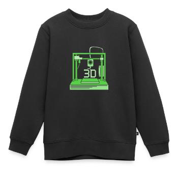 3D Druck Drucken Prototyp - Kinder Premium Organic Sweatshirt - Schwarz - Vorne - AI Model Kid Female (0cm)