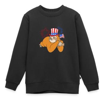 Sloth - Kids Premium Organic Sweatshirt - black - Front - AI Model Kid Female (0cm)