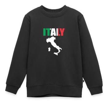 Italie - Sweat Premium enfant bio - noir - Devant - AI Model Kid Female (0cm)