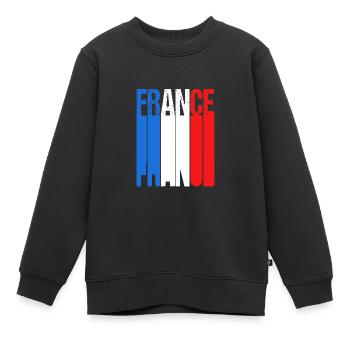 France - Sweat Premium enfant bio - noir - Devant - AI Model Kid Female (0cm)