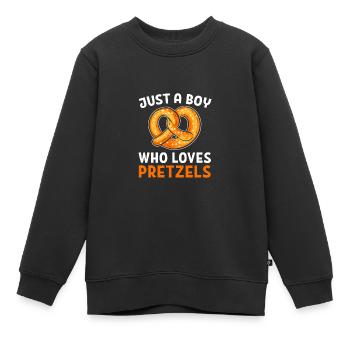 Brezel - Kinder Premium Organic Sweatshirt - Schwarz - Vorne - AI Model Kid Female (0cm)