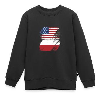 Pologne Polonais - Sweat Premium enfant bio - noir - Devant - AI Model Kid Female (0cm)