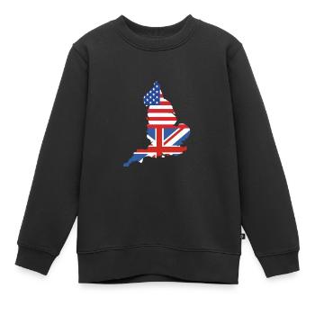 Angleterre Anglais - Sweat Premium enfant bio - noir - Devant - AI Model Kid Female (0cm)