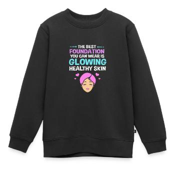 Maquillage esthéticienne - Sweat Premium enfant bio - noir - Devant - AI Model Kid Female (0cm)