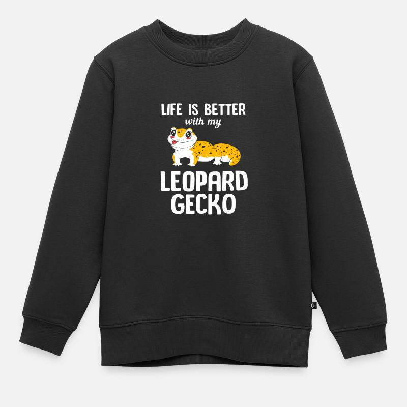 Leopard Gecko - Kinder Premium Organic Sweatshirt - Schwarz