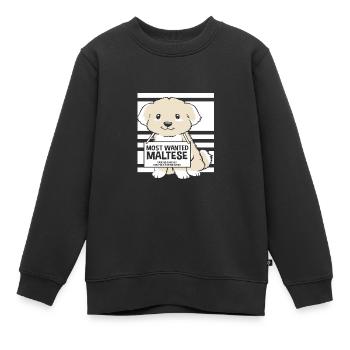 Maltais - Sweat Premium enfant bio - noir - Devant - AI Model Kid Female (0cm)