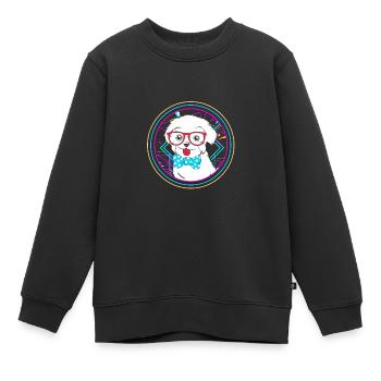 Chien maltais - Sweat Premium enfant bio - noir - Devant - AI Model Kid Female (0cm)