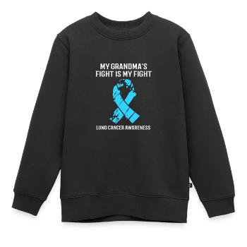 cancer du poumon - Sweat Premium enfant bio - noir - Devant - AI Model Kid Female (0cm)
