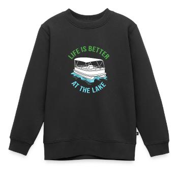 Bateau ponton Bateau Bateaux - Sweat Premium enfant bio - noir - Devant - AI Model Kid Female (0cm)