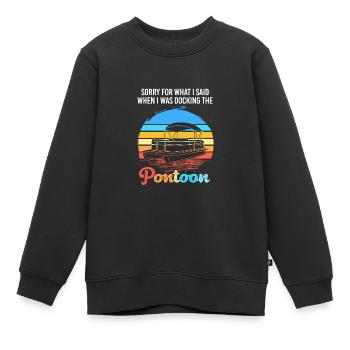 Bateau ponton Bateau Bateaux - Sweat Premium enfant bio - noir - Devant - AI Model Kid Female (0cm)