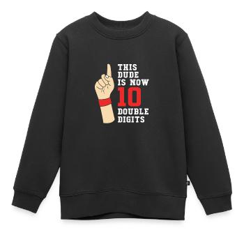 32. Geburtstag Zehn Geburtsjahr Geburtsdatum - Kinder Premium Organic Sweatshirt - Schwarz - Vorne - AI Model Kid Female (0cm)