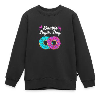 34. Geburtstag Zehn Geburtsjahr Geburtsdatum - Kinder Premium Organic Sweatshirt - Schwarz - Vorne - AI Model Kid Female (0cm)
