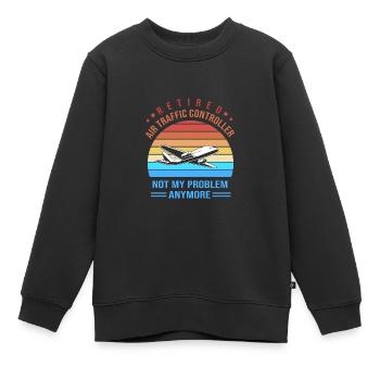 Contrôleur aérien - Sweat Premium enfant bio - noir - Devant - AI Model Kid Female (0cm)