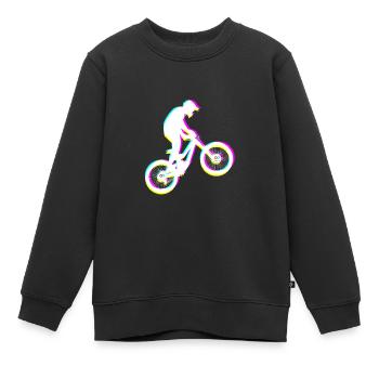 Mountainbike Mountainbiken Mountainbiker - Kinder Premium Organic Sweatshirt - Schwarz - Vorne - AI Model Kid Female (0cm)