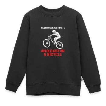 Mountainbike Mountainbiken Mountainbiker - Kinder Premium Organic Sweatshirt - Schwarz - Vorne - AI Model Kid Female (0cm)