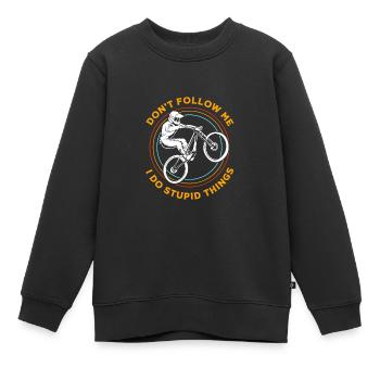 Mountainbike Mountainbiken Mountainbiker - Kinder Premium Organic Sweatshirt - Schwarz - Vorne - AI Model Kid Female (0cm)