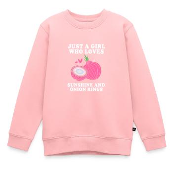 Zwiebel - Kinder Premium Organic Sweatshirt - Rosa - Vorne - AI Model Kid Female (0cm)