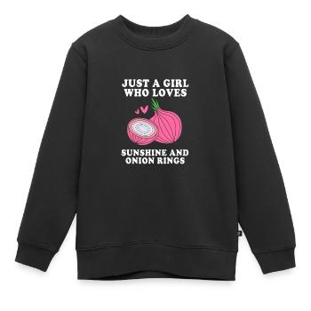 onion - Kids Premium Organic Sweatshirt - black - Front - AI Model Kid Female (0cm)