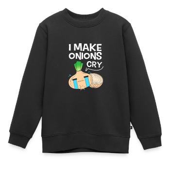 Onion - Kids Premium Organic Sweatshirt - black - Front - AI Model Kid Female (0cm)