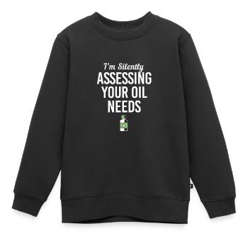 Huile essentielle - Sweat Premium enfant bio - noir - Devant - AI Model Kid Female (0cm)