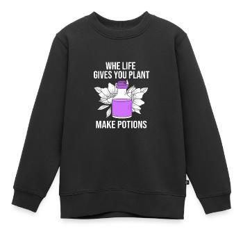 Huile essentielle - Sweat Premium enfant bio - noir - Devant - AI Model Kid Female (0cm)