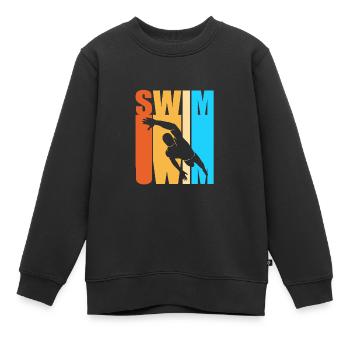 Swimming Swimmers Swimming Pool Swimming Instructors - Kids Premium Organic Sweatshirt - black - Front - AI Model Kid Female (0cm)