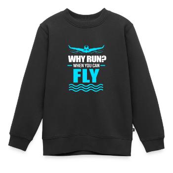 Swimming Swimmers Swimming Pool Swimming Instructors - Kids Premium Organic Sweatshirt - black - Front - AI Model Kid Female (0cm)