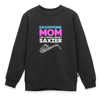 Saxophoniste saxophoniste - Sweat Premium enfant bio - noir - Devant - AI Model Kid Female (0cm)