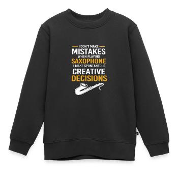 Saxophoniste saxophoniste - Sweat Premium enfant bio - noir - Devant - AI Model Kid Female (0cm)