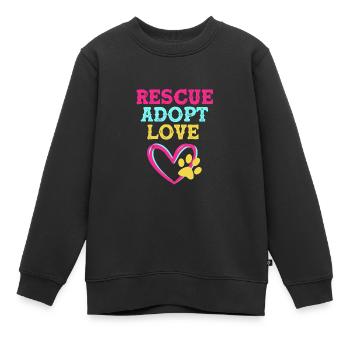 Hund Rettung Tierrechte Tierrettung Tierheim - Kinder Premium Organic Sweatshirt - Schwarz - Vorne - AI Model Kid Female (0cm)
