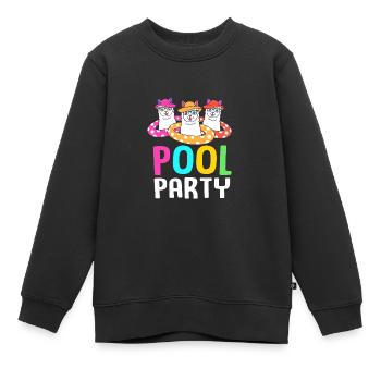 Pool Party - Kinder Premium Organic Sweatshirt - Schwarz - Vorne - AI Model Kid Female (0cm)
