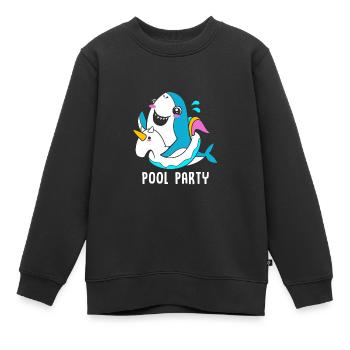 Pool Party - Kinder Premium Organic Sweatshirt - Schwarz - Vorne - AI Model Kid Female (0cm)