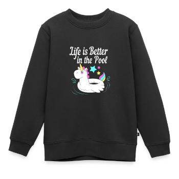 Pool Party - Kinder Premium Organic Sweatshirt - Schwarz - Vorne - AI Model Kid Female (0cm)