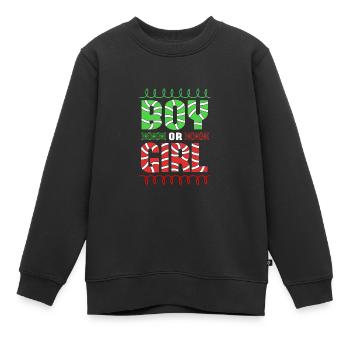 Weihnachten Gender Reveal Neugeborenes Babysprüche - Kinder Premium Organic Sweatshirt - Schwarz - Vorne - AI Model Kid Female (0cm)
