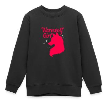 Loup-garou - Sweat Premium enfant bio - noir - Devant - AI Model Kid Female (0cm)