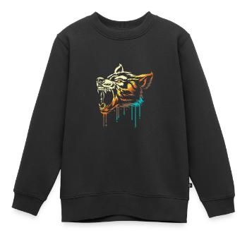 Loup-garou - Sweat Premium enfant bio - noir - Devant - AI Model Kid Female (0cm)