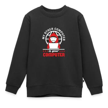 Cyber programmeur cybersécurité Hacker - Sweat Premium enfant bio - noir - Devant - AI Model Kid Female (0cm)