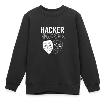 Cyber programmeur cybersécurité Hacker - Sweat Premium enfant bio - noir - Devant - AI Model Kid Female (0cm)