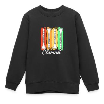 Clarinette - Sweat Premium enfant bio - noir - Devant - AI Model Kid Female (0cm)