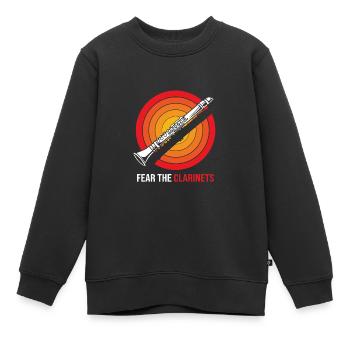 Clarinette - Sweat Premium enfant bio - noir - Devant - AI Model Kid Female (0cm)