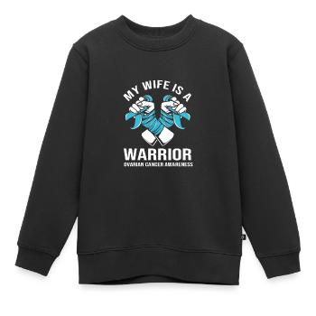 Eierstockkrebs Krebs-Überlebender Krebs - Kinder Premium Organic Sweatshirt - Schwarz - Vorne - AI Model Kid Female (0cm)