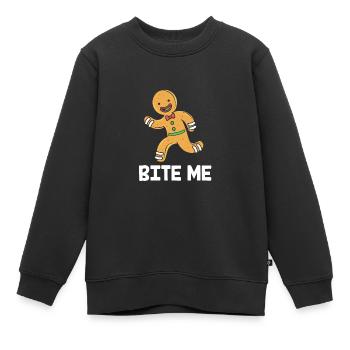 Lebkuchenmann Lebkuchenherz Lebkuchen Naschen - Kinder Premium Organic Sweatshirt - Schwarz - Vorne - AI Model Kid Female (0cm)