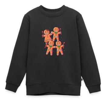 Lebkuchenmann Lebkuchenherz Lebkuchen Naschen - Kinder Premium Organic Sweatshirt - Schwarz - Vorne - AI Model Kid Female (0cm)